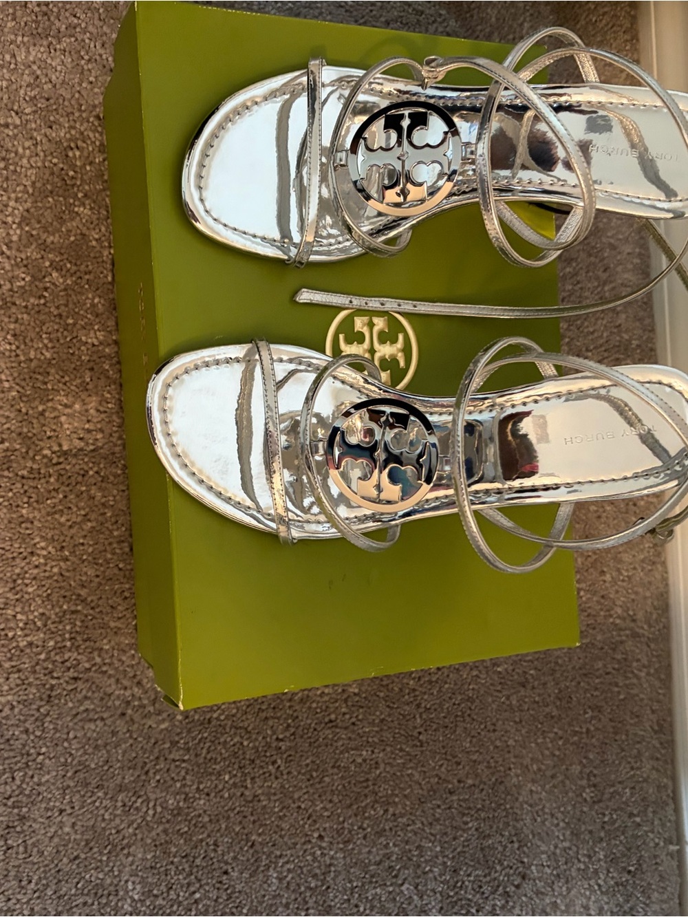 Tory Burch Metallic Silver Capri Miller Wedge